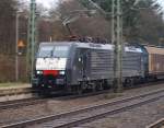 Mitzieher oder verunglcktes Bild, was sagt ihr ?? 189 982 mit dem Papierzug bei der Durchfahrt in Schleswig. 13.2.11