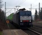 ES 64 F4-280/189 280 fuhr Heute mit dem bring Logostics/NOR Cargo durch Schleswig. 20.3.11