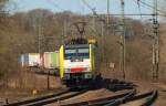ES 64 F4-202/189 202(ex ES64F4-013) der MRCE vermietet an Kombiverkehr zog heute Mittag berraschend den NOR-Cargo durch Schleswig. 27.3.11