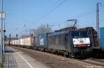 ES 64 F4 - 288 (189 288-4) MRCE im Dienst fr die ITL mit Containerzug in Saarmund. 29.03.2011