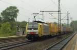 Matzes Lieblinge....189 924-4 in gelben Farbkleid zog den DHL KLV bei norddeutschen Schnuddelwetter durch Schleswig. 24.7.11