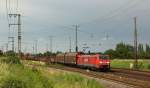 Mit einem gemischten Güterzug durchfuhr 189 062-3 den Bahnhof von Großkorbetha am 6.7.12.