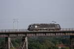 MRCE ES 64 F4 - 036 auf der Rendsburger Hochbrcke 05.08.2012 auf dem Weg Lz Richtung Padborg.