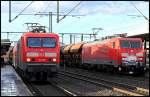 114 030 als RE50 nach Frankfurt und 189 061 mit Gterzug am 05.02.13 in Fulda