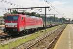 Stahlzug mit 189 089 durchfahrt Boxtel am 22 Augustus 2015.