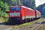 Kohlezug mit 189 088 durchfahrt der Grenzpunkt Venlo BOvenste Molen am 29 Augustus 2015.