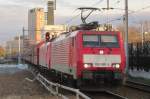 Kohlezug mit 189 080 durchfahrt am 12 November 2015 Tilburg.