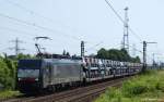 ES 64 F4-034 oder 189 934-3 von MRCE Dispolok fhrt am 10.7.10 mit einem Autozug durch Ahlten.