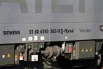 Anschriftenfeld des Vectron 193 802, HH-Harburg, 03.04.2013
