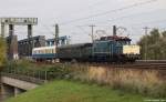194 178-0 fhrt am 3.10.11 mit einem Sonderzug ber die Sderelbbrcken.