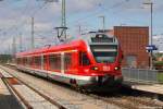 429 029 fhrt am 18.7.11 als RE9 nach Sassnitz aus dem Bhf. Bergen auf Rgen aus.