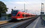 429 030 fhrt am Abend des 16.7.11 als RE9 nach Sassnitz in den Bhf. Bergen auf Rgen ein.