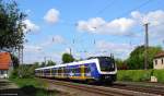 Als RS1 nach Verden (Aller) fuhr 440 225 am 3.5.14 in den Bf. Langwedel ein.
