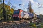 SBB Cargo Re 482 021-3 bei der Murgbrücke in Rastatt.