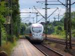 605 018  Jever  fuhr am 26.6 in die Welt und Intercity Express Halt Stadt Schleswig.