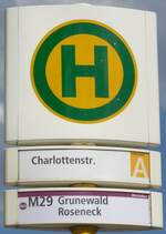 (183'206) - BVG-Haltestellenschild - Berlin, Charlottenstr.