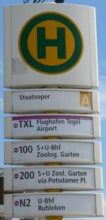 (183'321) - BVG-Haltestellenschild - Berlin, Staatsopfer - am 10.