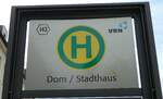 (254'304) - VRN-Haltestellenschild - Speyer, Dom/Stadthaus - am 29.