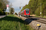 In der schönsten Abendsonne konnte am 28.04.16 ein Doppelstockzug von Mühldorf nach München Hbf in Poing fotografiert werden.