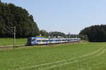 430 025 und 430 028 waren am 7. August 2024 bei Axdorf in Richtung Rosenheim unterwegs.