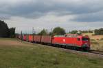 156 002 mit einem Containerzug am 28.