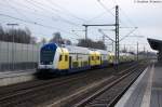 In Winsen(Luhe) hatte Einfahrt der metronom (ME 81622) von Lüneburg nach Hamburg-Harburg und geschoben hatte die 146 512-9. 04.02.2014
