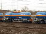 Schwefeldioxid(268/1079) Waggon vom Typ Zagns der Firma Wascosa rollte hier in einem Gterzug der aus Dnemark kam mit. 30.3.11