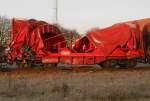 Wagen 2 des Zugunfalls, DB Shimmns-tu 738, Padborg 02.12.2013