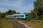 223 067 bei der Ausfahrt aus Nabburg in Richtung Schwandorf am 29.