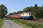 E 10 1239 mit einem Sonderzug am 31. August 2019 bei Dreihausen.