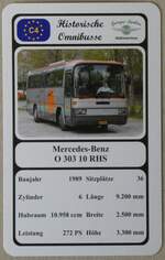 (273'763) - Quartett-Spielkarte mit Mercedes-Benz O 303 10 RHS von 1989 am 8.