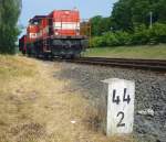 Eisenbahnbilder/78821/weba-07-am-kilometer-442-auf WEBA 07 am Kilometer 44,2 auf der Holzbachtalbahn in Puderbach(Westerwald) am 25.06.2010 mit dem Schtzzug 