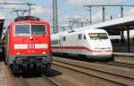 DB Regio grt DB Fernverkehr :D oder 111 102 grt ICE 1 , gesehen am 14.08.2010 in Fulda 