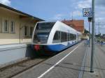 Wer mit dem Zug auf Usedom nach Peenemünde will muß in Zinnowitz umsteigen.Am 23.Juni 2012 wartete der 646 111 nach Peenemünde in Zinnowitz..