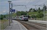 Die SNCF BB 22396 fährt mit ihre TER von Lyon nach Genève durch den Bahnhof von Russin.

28. Juni 2021