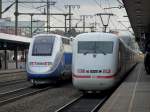 Vergleich 2: TGV und ICE1 am 28.10.10 in Fulda