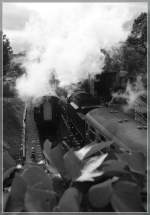 Ein ausfahrender Dampfzug in Swanage am 15. Mai 2011.