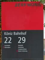 (238'507) - BERNMOBIL-Haltestellenschild - Kniz, Bahnhof - am 28.