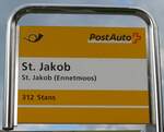 (154'660) - PostAuto-Haltestellenschild - St.