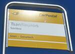 (227'617) - PostAuto-Haltestellenschild - Savise, Tdanfleuron - am 29.