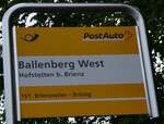 (263'209) - PostAuto-Haltestellenschild .