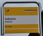 (280'202) - Postuto-Haltestellenschild - Schluein, Industria - am 9.