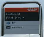 (240'867) - RBS-Haltestellenschild - Grafenried, Rest. Kreuz - am 9. Oktober 2022