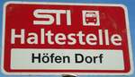 (136'847) - STI-Haltestellenschild - Hfen, Hfen Dorf - am 22. November 2011