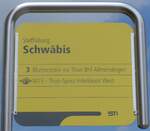 (172'760) - STI-Haltestellenschild - Steffisburg, Schw�bis - am 5.