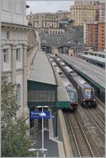Ein Blick auf den Bahnhof Genova Porta Principe welcher in dieser gebirgigen Landschaft zwischen Tunnels gerade so Platz gefunden hat.