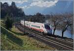 Ein FS Trenitalia ETR 610 ist kurz nach Villeneuve auf dem Weg nach Genève. 10. Jan. 2022