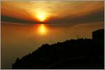 Fischaugenansicht eines Sonnenuntergangs.