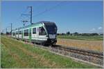 Der LEB RBe 4/8 N° 48 ist als R20 zwischen Bercher und Fey auf dem Weg nach Cheseaux mit Anschluss nach Lausanne per SEV infolge Sommerbauarbeiten. Die 24 km langen Strecke der LEB beginnt in der 'Grossstadt' Lausanne und endet im ländliche ...