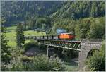 2095/864371/die-ex-oebb-209513-ist-mit Die (ex) ÖBB 2095.13 ist mit ihrem Vormittagszug von Bezau nach Schwarzenberg unterwegs und kurz fährt vor ihrem Ziel über die 68 Meter lange Sporeneggbrücke fährt, welche die Bregenzer Ach überbrückt.

15. September 2024